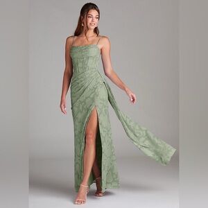Azazie Green Maxi Dress